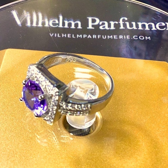 Sterling Silver Geometric Alexandrite & Topaz Stones Ring - Picture 4 of 5